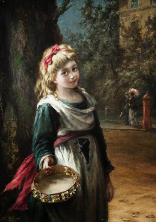 A young blonde girl by Augustus Edwin Mulready